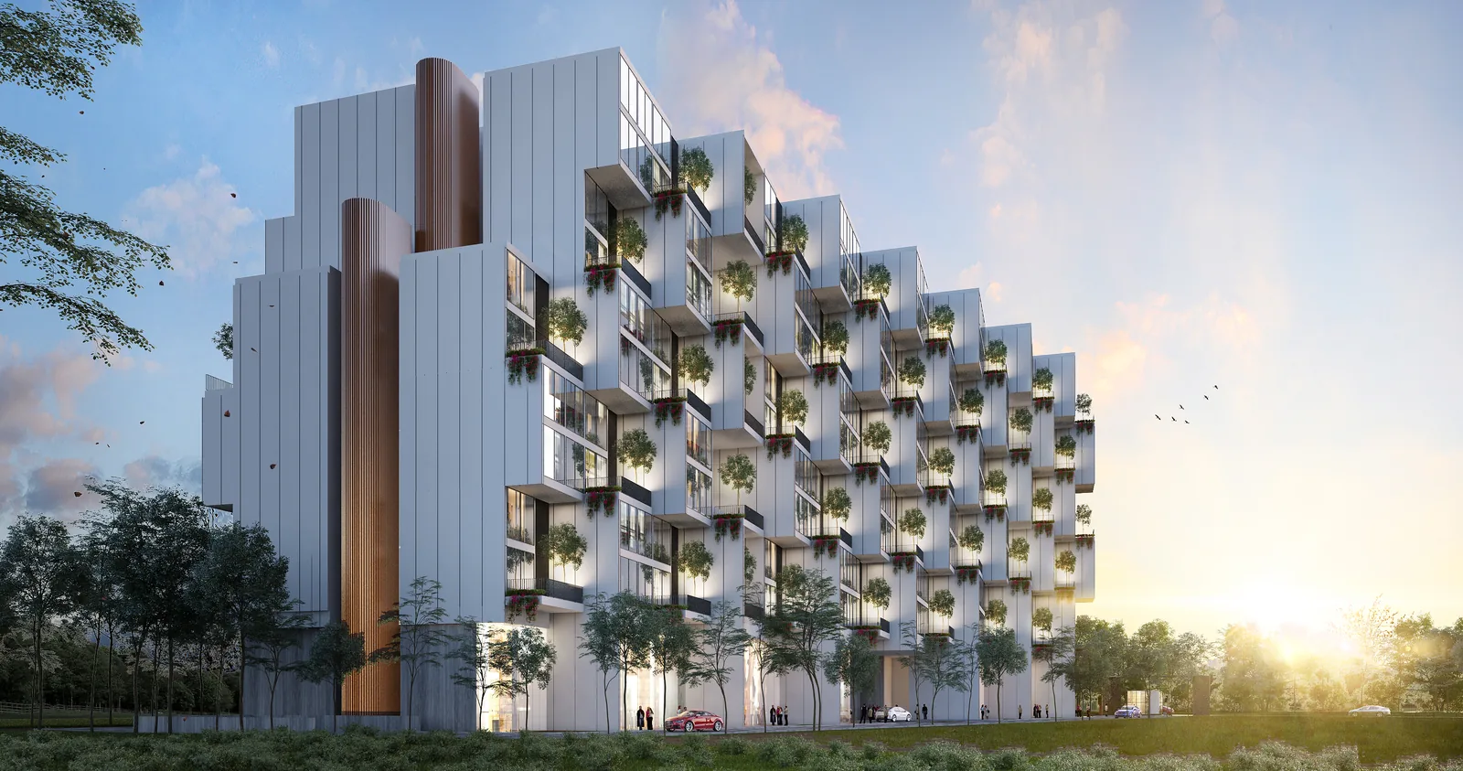 Pixel Village exterior architectural rendering